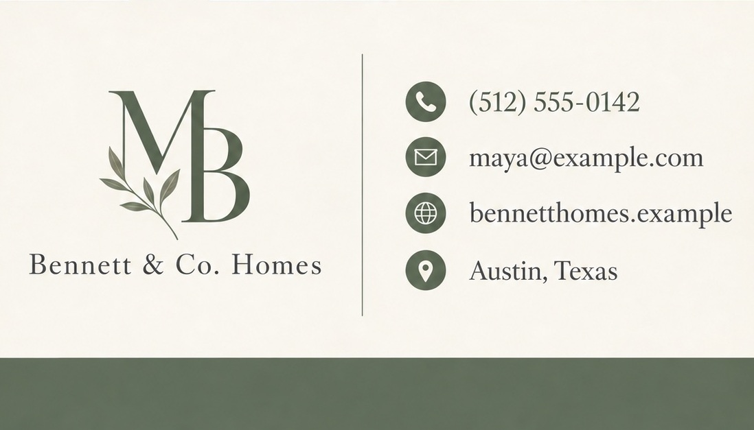 Sage Residence: back of Maya Bennett’s AI-generated sample