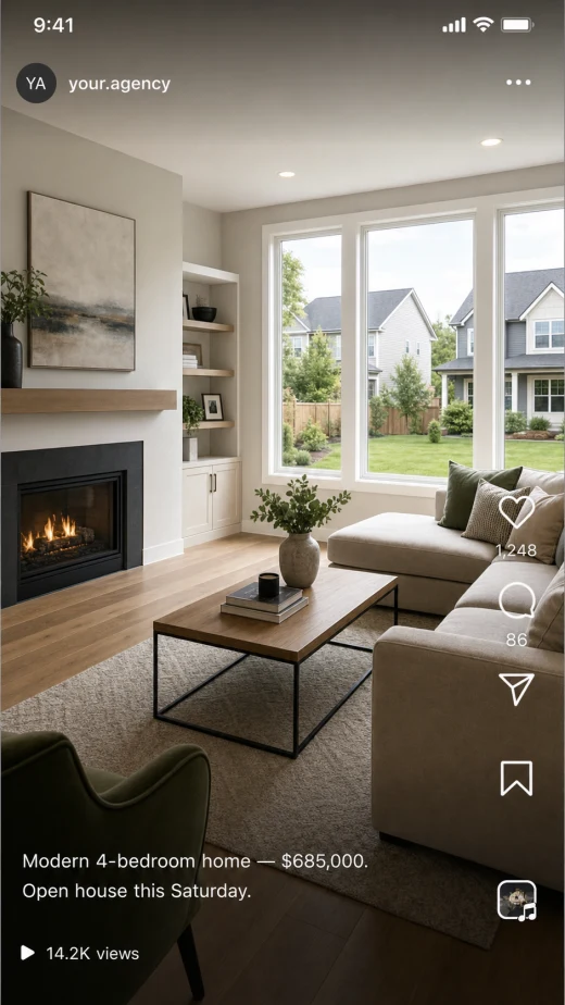 Localized Instagram Reel for a US real estate listing